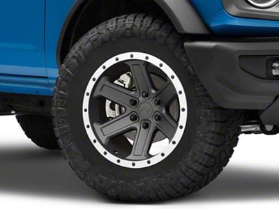Rovos Wheels Tenere Charcoal with Machined Lip 6-Lug Wheel; 18x9; 0mm Offset (22-25 Bronco Raptor)