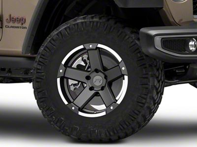 Rovos Wheels Danakil Matte Black with Machined Lip Wheel; 17x9; -6mm Offset (20-25 Jeep Gladiator JT)