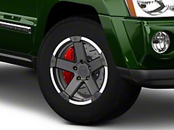 Rovos Wheels Danakil Charcoal with Machined Lip Wheel; 17x9; -6mm Offset (05-10 Jeep Grand Cherokee WK, Excluding SRT8)