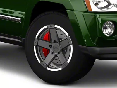 Rovos Wheels Danakil Charcoal with Machined Lip Wheel; 17x9; -6mm Offset (05-10 Jeep Grand Cherokee WK, Excluding SRT8)