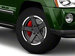 Rovos Wheels Danakil Matte Black with Machined Lip Wheel; 17x9; -6mm Offset (05-10 Jeep Grand Cherokee WK, Excluding SRT8)