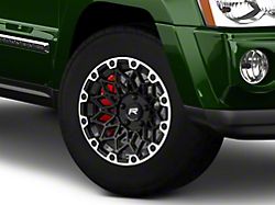 Rovos Wheels Guban Gloss Black Machined Wheel; 17x9; -6mm Offset (05-10 Jeep Grand Cherokee WK, Excluding SRT8)