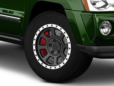 Rovos Wheels Kalahari Matte Black with Machined Lip Wheel; 17x9; -6mm Offset (05-10 Jeep Grand Cherokee WK, Excluding SRT8)
