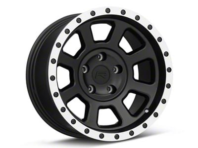 Rovos Wheels Kalahari Matte Black with Machined Lip Wheel; 17x9; -6mm Offset (99-04 Jeep Grand Cherokee WJ)