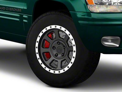 Rovos Wheels Kalahari Matte Black with Machined Lip Wheel; 17x9; -6mm Offset (99-04 Jeep Grand Cherokee WJ)