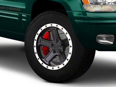 Rovos Wheels Tenere Matte Black with Machined Lip Wheel; 17x9; -6mm Offset (99-04 Jeep Grand Cherokee WJ)