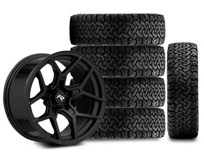 17x9 Rovos Wheels Carver & 33in BF Goodrich All-Terrain T/A KO Tire Package; Set of 5 (18-25 Jeep Wrangler JL)