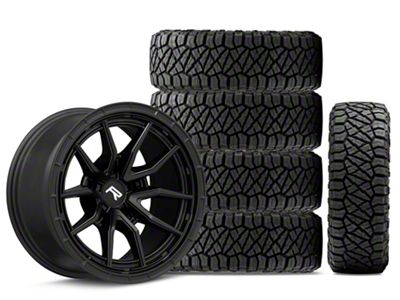 17x9 Rovos Wheels Sahara & 33in NITTO All-Terrain Ridge Grappler A/T Tire Package; Set of 5 (18-25 Jeep Wrangler JL)