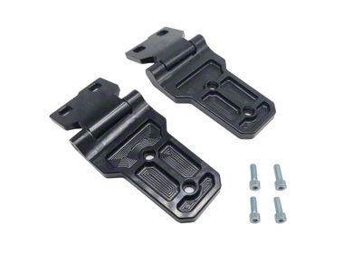 Royal Hooks Aluminum Hood Hinges; Black (20-25 Jeep Gladiator JT)