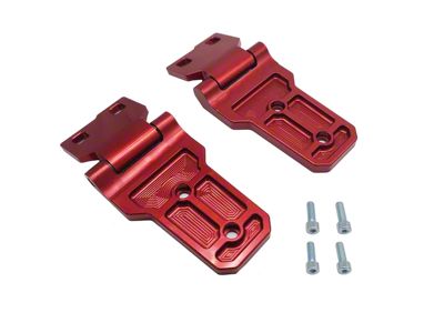 Royal Hooks Aluminum Hood Hinges; Red (20-25 Jeep Gladiator JT)