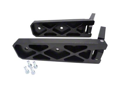 Royal Hooks Aluminum Tailgate Hinges; Black (18-25 Jeep Wrangler JL)
