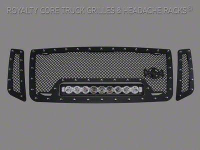 Royalty Core RC1X Incredible LED Upper Grille Insert; Gloss Black (17-19 Titan)