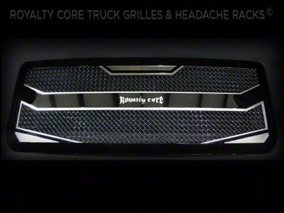 Royalty Core RC4 Layered Stainless Steel Upper Grille Insert; Gloss Black (14-17 Tundra)