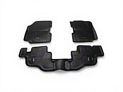 Rugged Ridge All-Terrain Front and Rear Floor Liners; Black (76-95 Jeep CJ7 & Wrangler YJ)