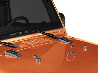 Rugged Ridge Hood Dressup Kit; Black (13-18 Jeep Wrangler JK)