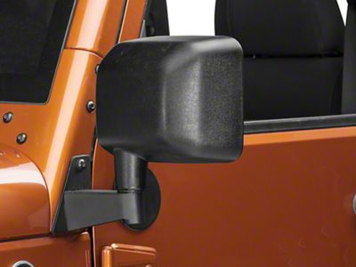 Rugged Ridge Mirror Relocation Brackets; Textured Black (07-18 Jeep Wrangler JK)