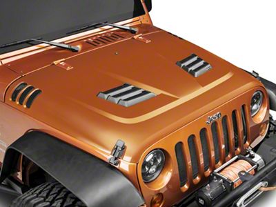 Rugged Ridge Performance Vented Hood; Unpainted (07-18 Jeep Wrangler JK)