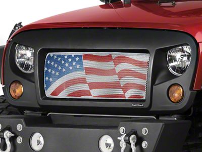 Rugged Ridge Spartan Grille Insert; American Flag (07-18 Jeep Wrangler JK)