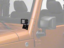 Rugged Ridge 3-Inch Square LED Lights with Windshield Mounting Brackets (07-18 Jeep Wrangler JK)