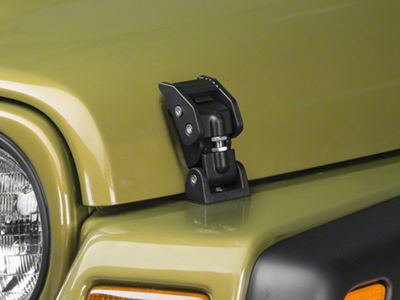 Rugged Ridge Hood Catches; Textured Black (97-06 Jeep Wrangler TJ)