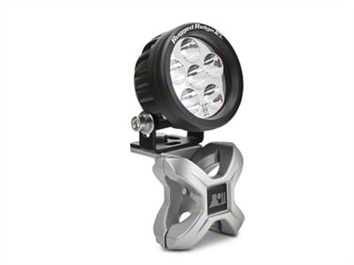 Rugged Ridge 3.50-Inch Round LED Light with Small X-Clamp Kit; Silver (Universal; Some Adaptation May Be Required)