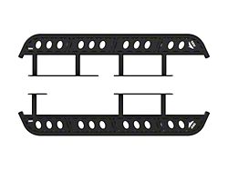 RSG Offroad Angled Rock Sliders with Top Plate; No Kickout; Black (10-24 4Runner)