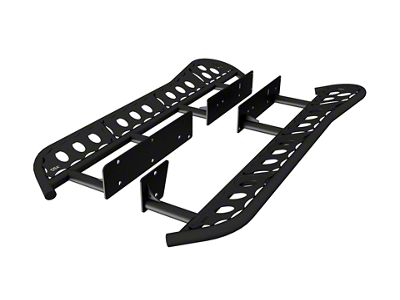RSG Offroad Angled Rock Sliders with Smooth Top Plate; Black (10-24 4Runner)