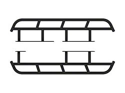 RSG Offroad Angled Rock Sliders; No Kickout; Black (10-24 4Runner)