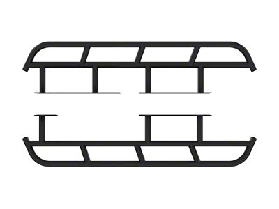 RSG Offroad Angled Rock Sliders; No Kickout; Bare Metal (10-24 4Runner)