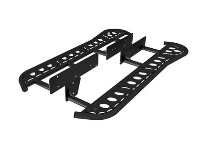 RSG Offroad Flat Rock Sliders with Smooth Top Plate; Black (10-24 4Runner)