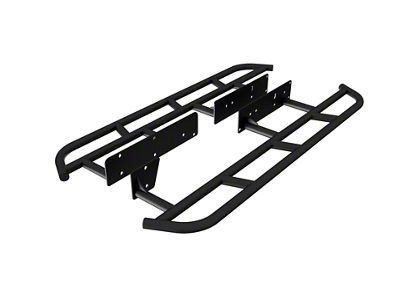 RSG Offroad Flat Rock Sliders; No Kickout; Black (10-24 4Runner)