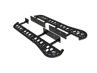 RSG Offroad Flat Rock Sliders with Grip Top Plate; Bare Metal (10-24 4Runner)