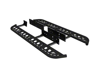 RSG Offroad Flat Rock Sliders with Grip Top Plate; No Kickout; Black (10-24 4Runner)
