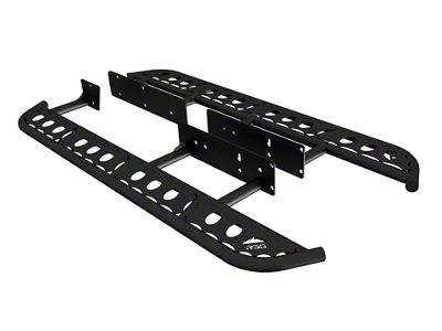 RSG Offroad Flat Rock Sliders with Smooth Top Plate; No Kickout; Bare Metal (10-24 4Runner)