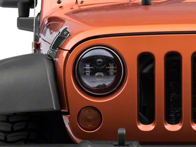 LED Headlights; Black Housing; Clear Lens (97-18 Jeep Wrangler TJ & JK)