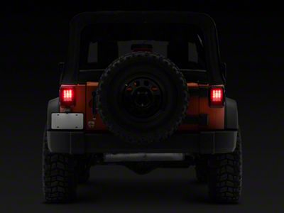 LED Tail Lights; Chrome Housing; Red/Clear Lens (07-18 Jeep Wrangler JK)
