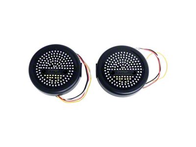 Trail Tail Round LED Tail Lights; Black Housing; Clear Lens (76-06 Jeep CJ5, CJ7, Wrangler YJ & TJ)