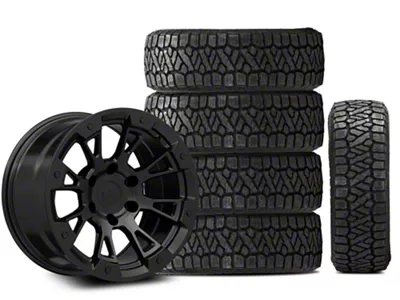 17x8.5 Rovos Wheels Karoo & 34in Kenda All-Terrain KLEVER A/T2 KR628 Tire Package; Set of 5 (21-25 Bronco, Excluding Raptor)