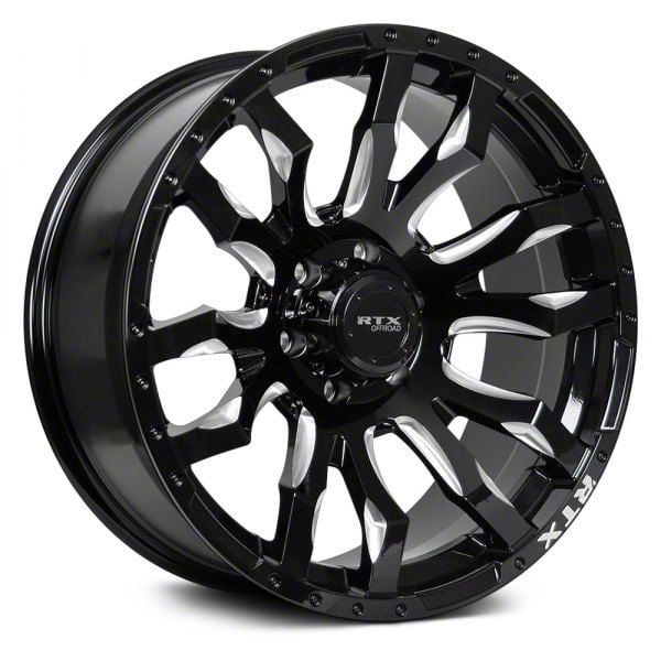 RTX Offroad Wheels Titan Patton Gloss Black Milled Spoke 6
