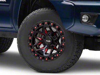 RTX Offroad Wheels Zion Black Milled Red 6-Lug Wheel; 17x9; 0mm Offset (05-15 Tacoma)
