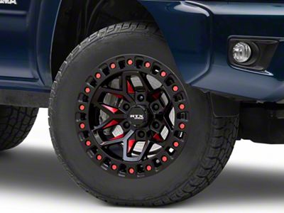 RTX Offroad Wheels Zion Black Milled Red 6-Lug Wheel; 18x9; 0mm Offset (05-15 Tacoma)
