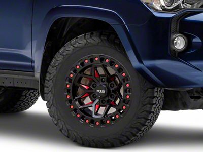 RTX Offroad Wheels Zion Black Milled Red 6-Lug Wheel; 18x9; 0mm Offset (10-24 4Runner)