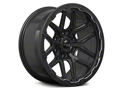 RTX Offroad Wheels Volcano Gloss Black Milled Edge 6-Lug Wheel; 18x9.5; -10mm Offset (24-25 Tacoma)