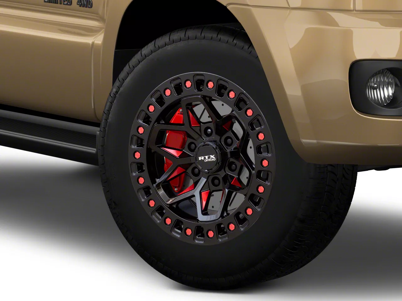 RTX Offroad Wheels Toyota 4-Runner Zion Black Milled Red 6-Lug