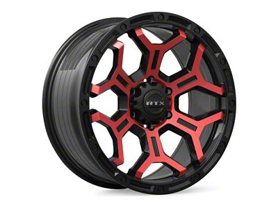 RTX Offroad Wheels Goliath Gloss Black Machined Red Spokes 6-Lug Wheel; 17x9; 0mm Offset (16-23 Tacoma)