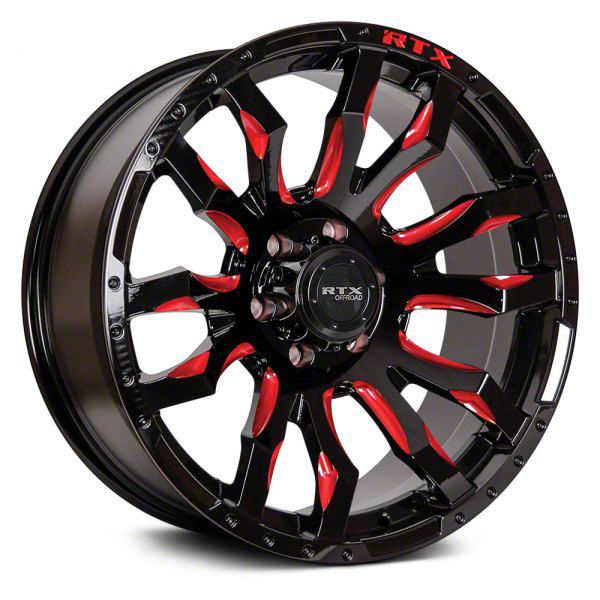 RTX Offroad Wheels Titan XD Patton Gloss Black Red Milling 6-Lug Wheel ...