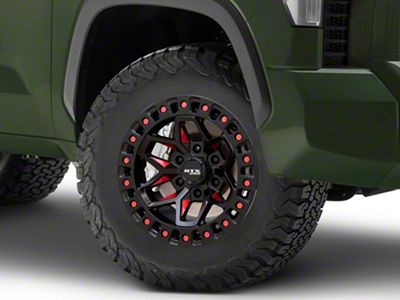 RTX Offroad Wheels Zion Black Milled Red 6-Lug Wheel; 18x9; 0mm Offset (22-25 Tundra)
