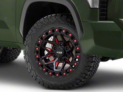 RTX Offroad Wheels Zion Black Milled Red 6-Lug Wheel; 20x9; 0mm Offset (22-25 Tundra)