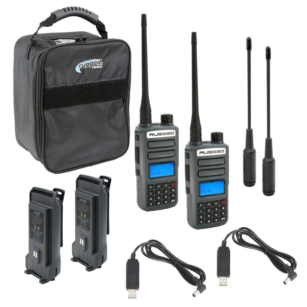 Rugged Radios Tundra GMR2, GMRS and FRS Two Way Handheld Radios with XL