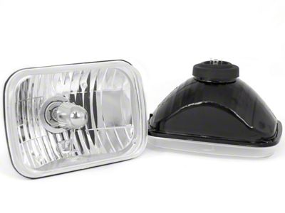 Rugged Ridge Crystal H2 Rectangular Headlights; Chrome Housing; Clear Lens (87-95 Jeep Wrangler YJ)